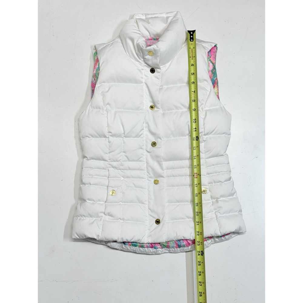 Lilly Pulitzer Isabela Down Filled Feather Puffer Vest‎ Women's Size Small White